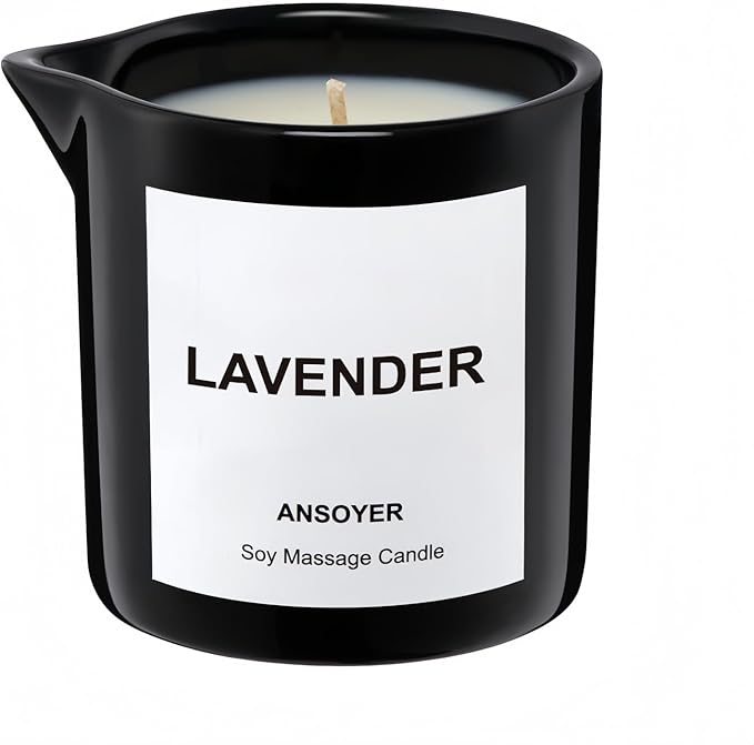 Massage Oil Candle, Ultra Hydrating Body Care with Soybean Oil, Body Oil Candle, 8.1oz, Amazing Gift (Lavender) - Bloomnest