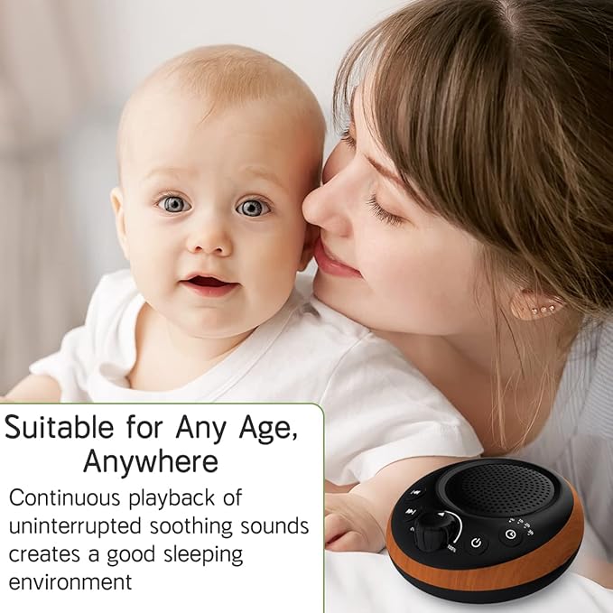 Sound Brown Noise Machine White Noise Machine Nonstop 30 Soothing Sounds Sound Therapy for Baby Kids Adults Sleep Machine 36-Level Vol Auto-Off Timer Memory Function for Home Travel Office - Bloomnest