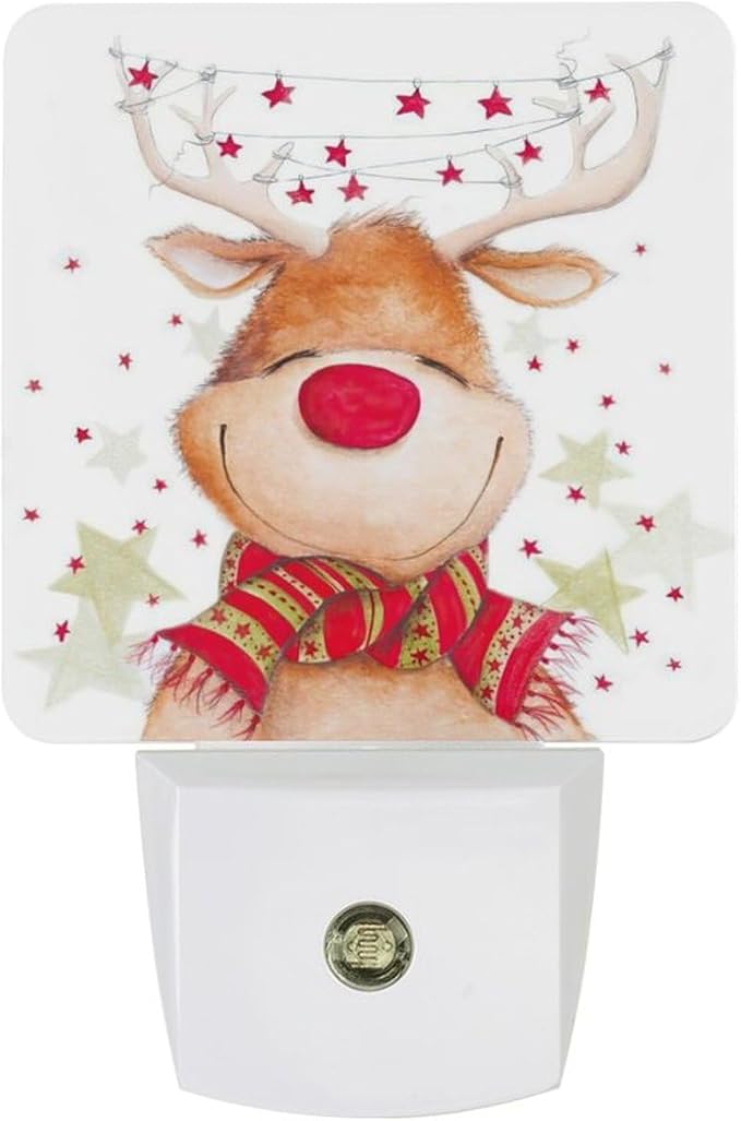 Christmas Deer Night Light, Plug into Wall Decor Nightlights for Bedroom, Bathroom, Hallway, Kitchen, with Dusk to Dawn Light Auto Sensors LED Night Lights for Boys Girls Women Men Room Gifts - Bloomnest