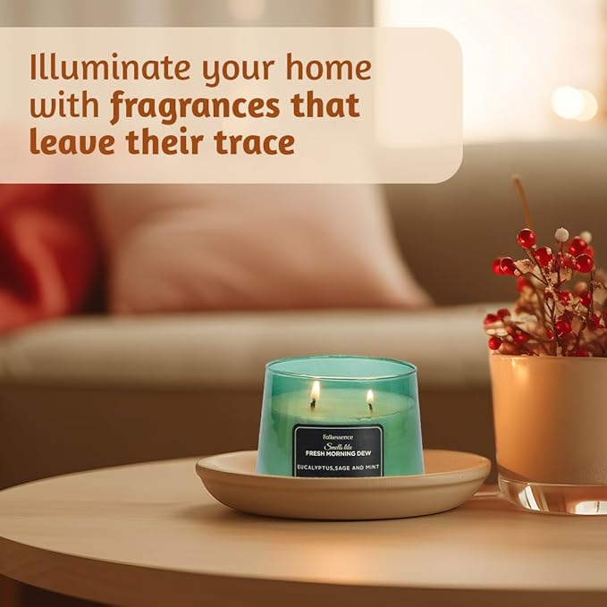 Folkulture Scented Candle | 8.81 Oz - Eucalyptus Candles for Home Scented | Sage & Mint Soy Candle or Non Toxic Candles for Relaxing | Long Lasting Green Candle for Relaxation Gifts for Women - Bloomnest