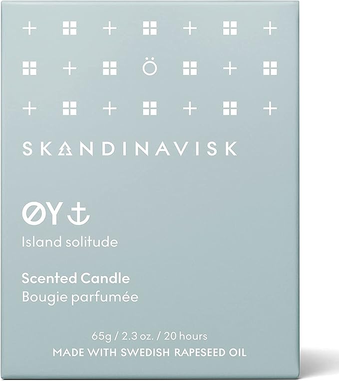 Skandinavisk ØY 'Island' Mini Scented Candle. Fragrance Notes: Crabapple and Dog Rose, Water Mosses and Green Leaves. 2.3 oz. - Bloomnest