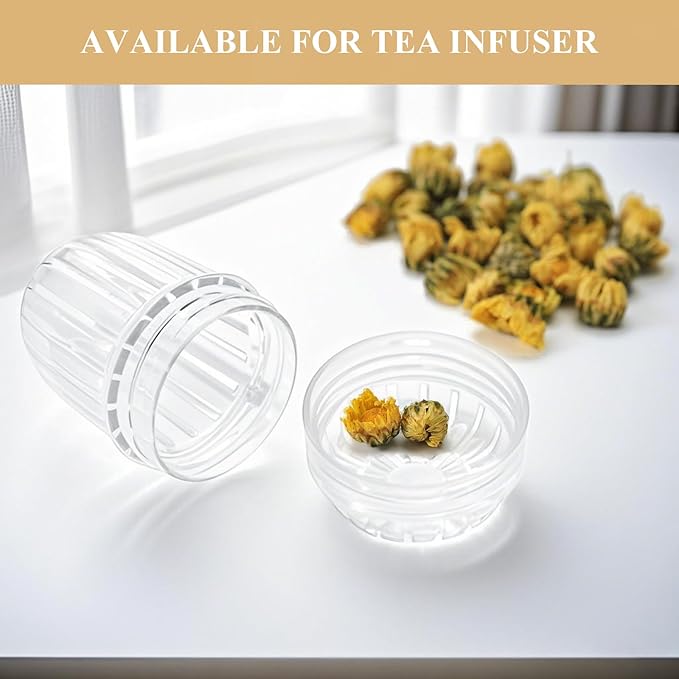 3PCS Fruit Infuser,Plastic Mesh Detachable Tea Infuser Strainer Balls for Loose Leaf Tea/Coffee/Fruit, Compatible with Stanley/Hydro Flask Wide Mouth Bottles,Transparent Tea Diffuser Basket with Lid - Bloomnest