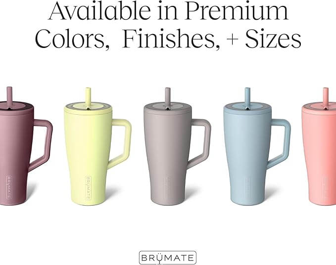 BrüMate Era 30 oz Tumbler with Handle and Straw | 100% Leakproof Insulated Water Bottle Tumbler with Lid and Flexible SoftSip Straw | Made of Stainless Steel | Cup Holder Friendly | 30oz (Lavender) - Bloomnest