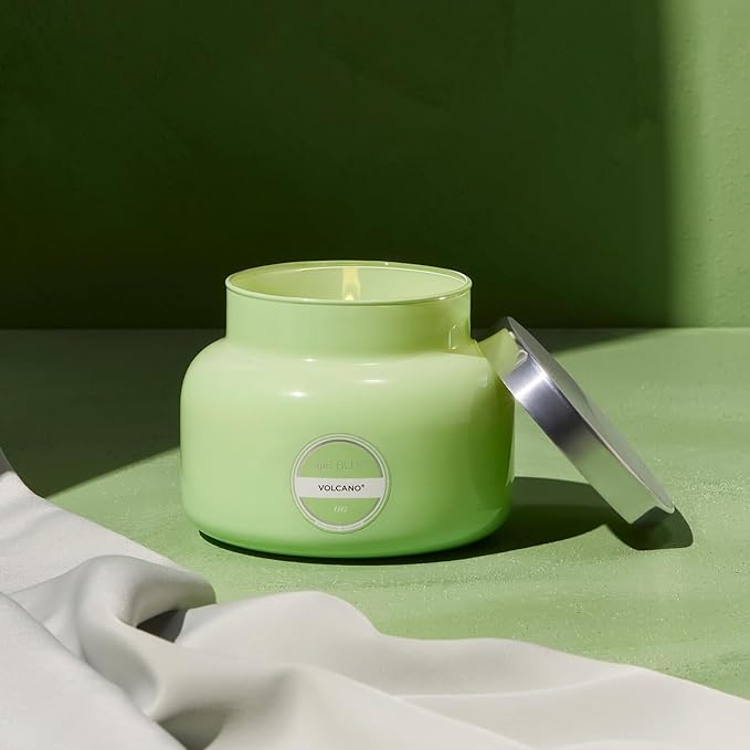 Capri Blue Volcano Scented Candles - Luxury Candles for Home Scented with Tropical Fruit & Sugared Citrus - Long Lasting Soy Wax Blend - Signature Glass Jar (Iced Matcha Green, 19 oz) - Bloomnest