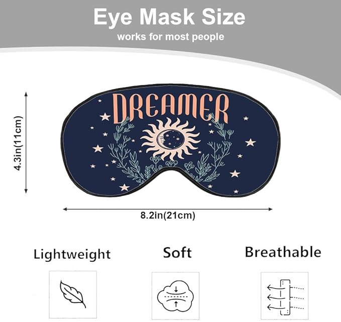 Dreamer Silk Sleep Mask with Adjustable Strap for Travel, Nap, Shift Work, Office - Dark Blue - Bloomnest
