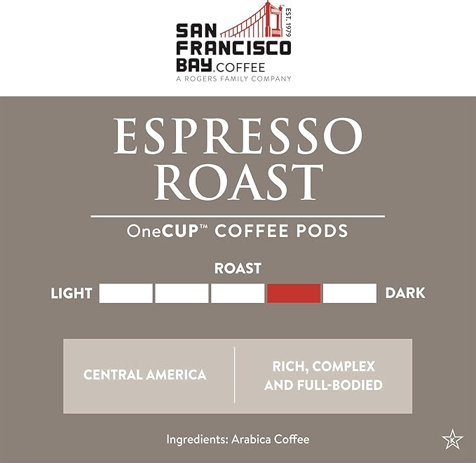 San Francisco Bay Compostable Coffee Pods - Espresso Roast (120 Ct) K Cup Compatible including Keurig 2.0, Dark Roast - Bloomnest
