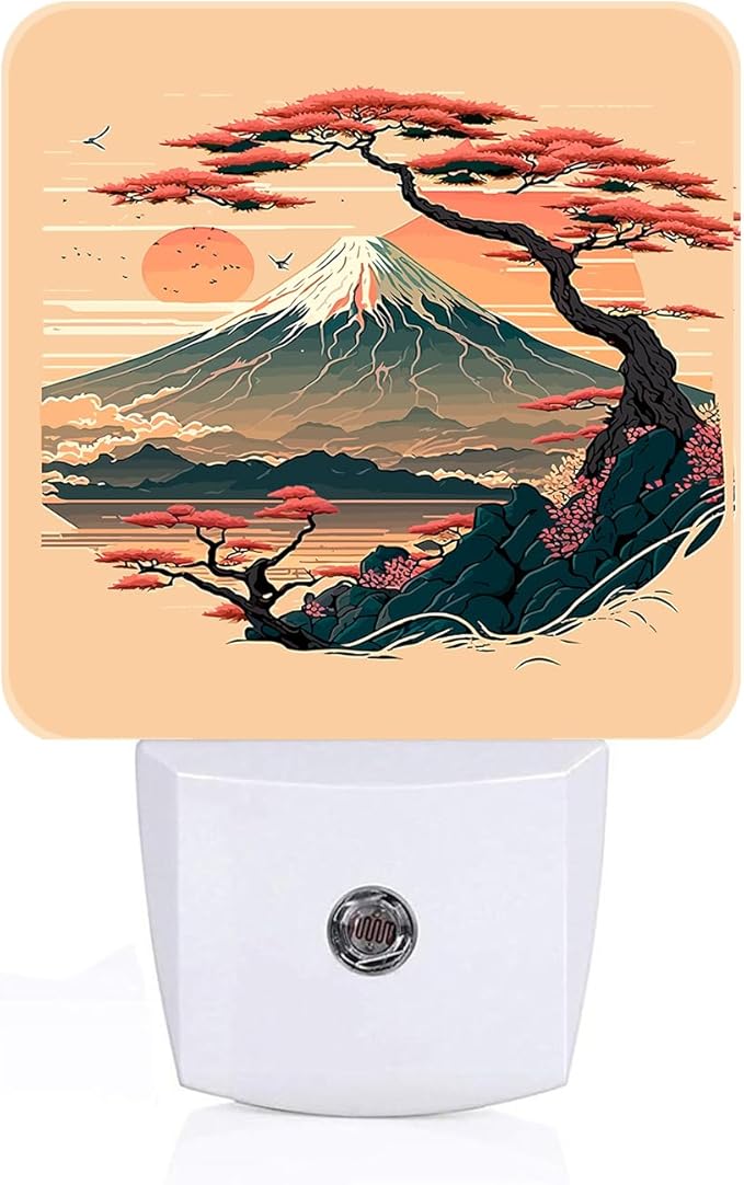 Mount Fuji Night Light,Plug-in Night Lights with Dusk to Dawn Sensor for Stairway,Hallway,Bedroom Sleep Friendly Ideal for Women/Girls/Boys Gift,0.5w - Bloomnest