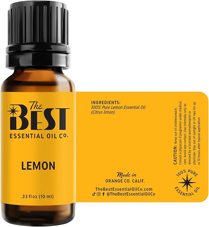 The Best Lemon Essential Oil- Premium Grade- 100% Pure & Natural for Aromatherapy, Diffuser, Spa, Massage, Air Freshener- 10 ml (.33 fl oz) - Bloomnest