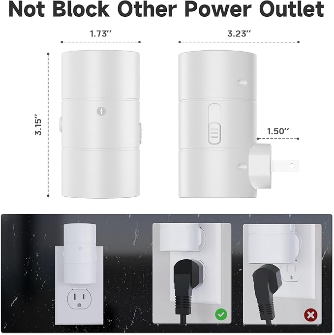 NIORSUN Night Lights Plug into Wall, Dimmable with 3 Color Modes & Auto On/Off Sensor, Ultra-Slim Nightlight for Hallway, Bathroom, Bedroom, Nursery, Kitchen (2 Pack, White) - Bloomnest
