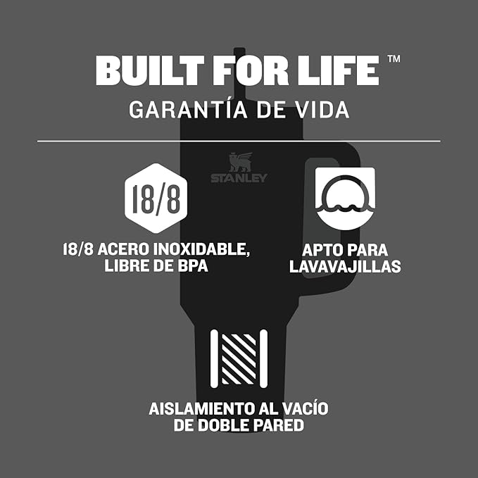 Stanley Quencher H2.0 Tumbler with Handle and Straw 40 oz | Flowstate 3-Position Lid | Cup Holder Compatible for Travel | Insulated Stainless Steel Cup | BPA-Free | Stainless Steel Shale