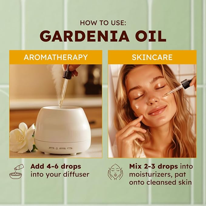 KUKKA Gardenia Essential Oils - 4 Fl Oz - for Hair, Skin, Diffuser, Aromatherapy & DIY Soap Making Scent - Bloomnest