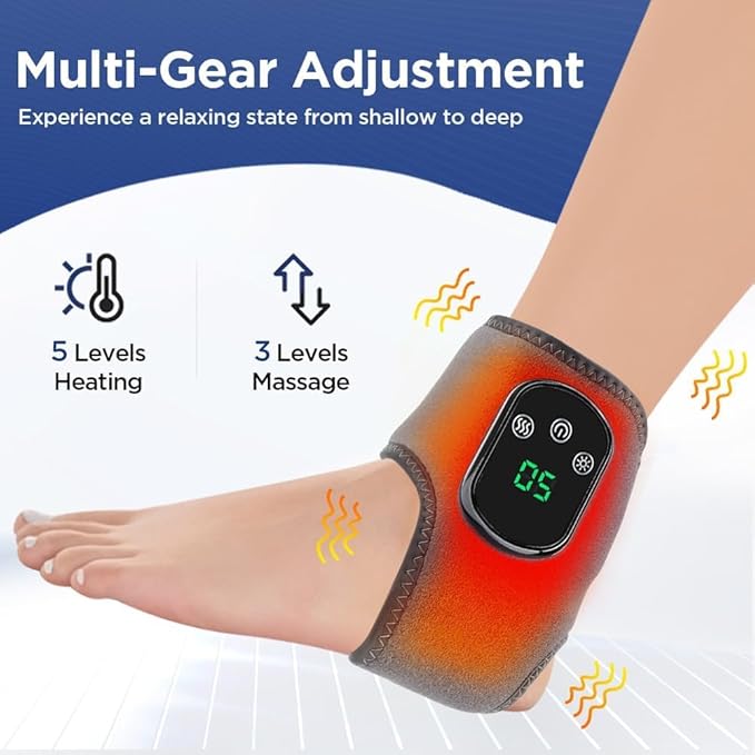 Foot Massager, Foot Triple Method Massager for Neuropathy Pain Relief - Electric Foot Massager with Heat, Compression for Plantar Fasciitis, Muscle Recovery (A-1PCS) - Bloomnest
