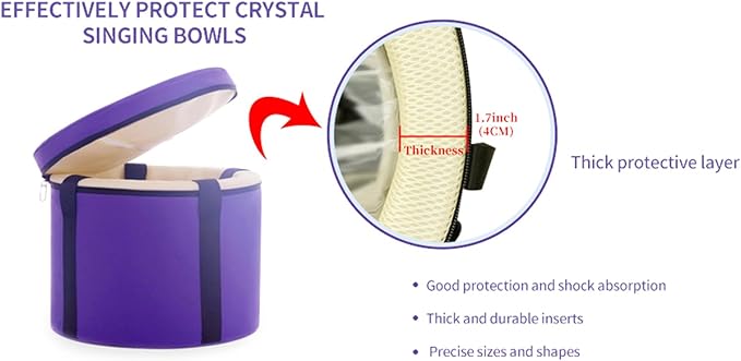Hye-eun 10 Inch 432 Hz F Note Crystal Singing Bowl with Carrier Case for Yoga Healing Sound Meditation Energy Vibration - Bloomnest