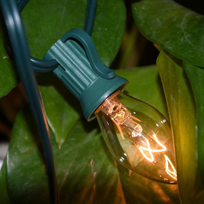 GOOTHY 25 Pack C7 Clear Christmas Light Bulbs, C7 Incandescent Christmas Replacement Lights Bulbs for Outdoor String Lights, C7/E12 Candelabra Base Candles Salt Lamp Bulb, 5 Watt Night Light Bulbs - Bloomnest