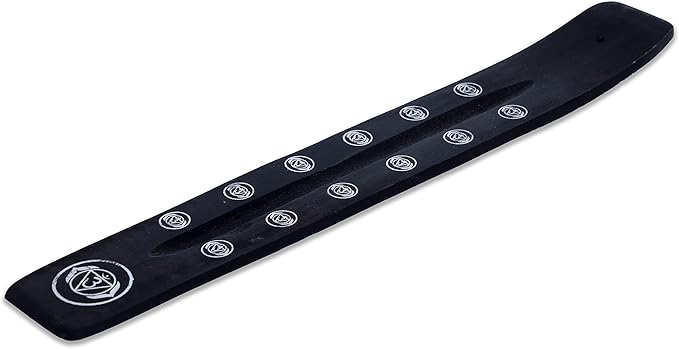 Bless-International Traditional-Handmade-Burner Wooden-Incense-Stick-Holder Ash-Catcher-Stand for-Aromatherapy-Meditation-Yoga (Black Strength) 10 Inches, Pack of 1 - Bloomnest