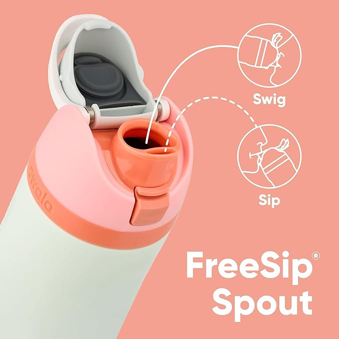 Owala FreeSip Insulated Stainless Steel Water Bottle with Straw, BPA-Free Sports Water Bottle, Great for Travel, 24 Oz, Water in the Desert Owala
