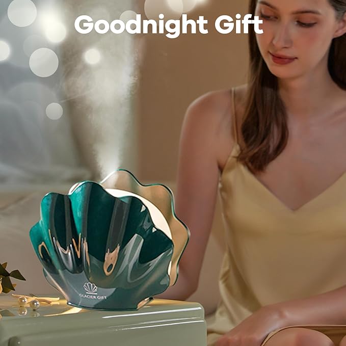 Essential Oil Diffuser 260ML, Shell Aroma Diffuser with Remote Control Humidifier with 7 Colors LED Night Light for Bedroom Home Relaxation (Black) - Bloomnest