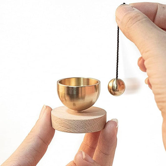 Portable Mini Singing Bowl Set | Beautiful sound and look | Little Tibetan Singing Bowl Set | Easy To Play | Chakra therapy, hand beaten | Creates Beautiful Sound for Healing (Light color-mini) iwoohome