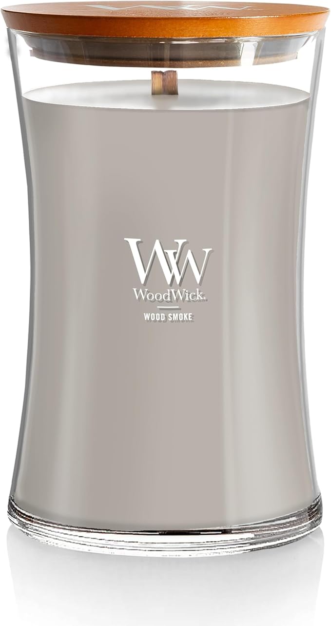 WoodWick Wood Smoke Holiday Candle Gifts for Women and Men, 21.5 oz Large Hourglass Candle with Crackling Wick - Bloomnest