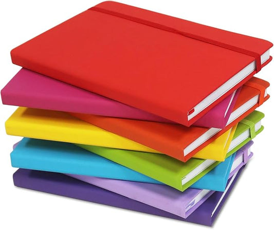 A5 Liend Journal Notebook, 7mm College Ruled Notepad, Journaling for Writing, Work, School, Travel and Note Taking, Hardcover 224 Pages (112 Sheets) 5.5 x 8.3 inches Multicolored (8 Pack) - Bloomnest