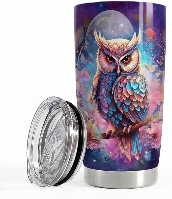 SANDJEST Owl Tumbler 20oz Stainless Steel Insulated Tumblers Coffee Travel Mug Cup Owls Gifts for Women Girls Gift for Birthday Christmas - Bloomnest