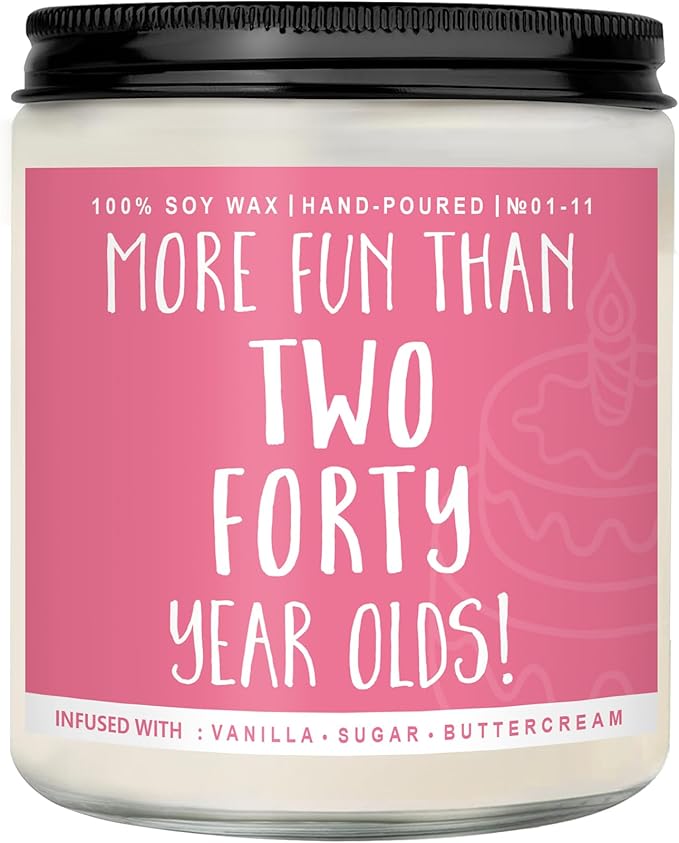 80th Birthday Gifts for Women, Perfect Birthday Present, Funny Presents for Mom, Friends, Wife, Sister, 7oz Vanilla Cream-Scented Candle - Bloomnest