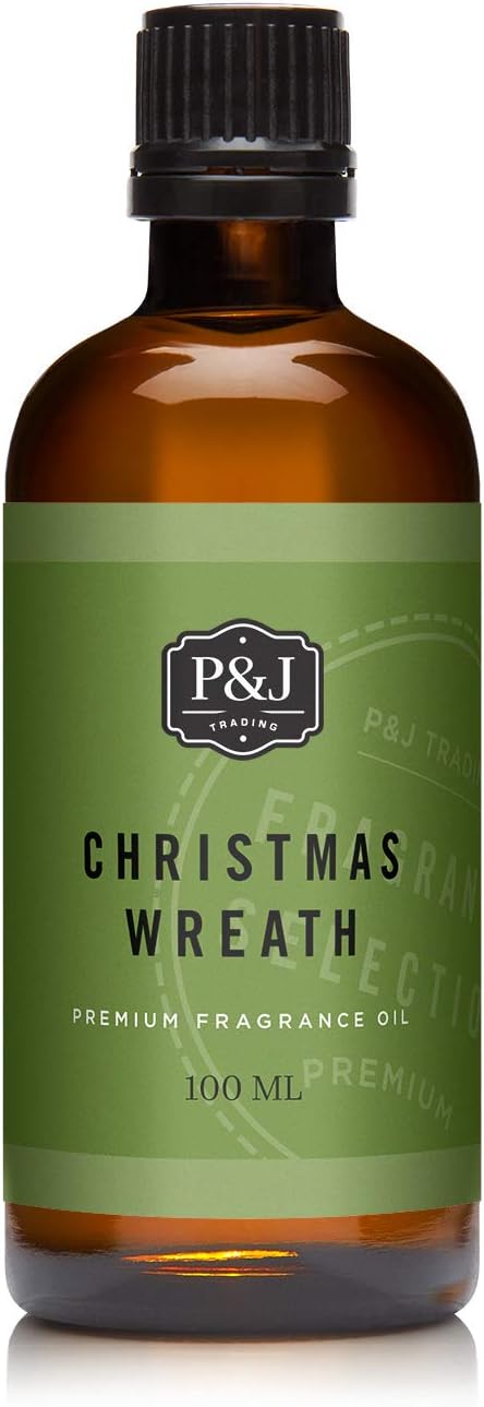 P&J Trading - Christmas Wreath Scented Oil 100ml - Fragrance Oil for Candle Making, Soap Making, Diffuser Oil PJTrading