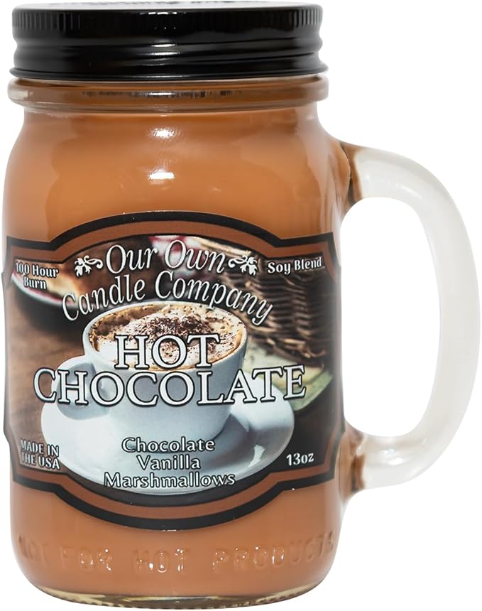 Our Own Candle Company, Hot Chocolate Scented Mason Jar Candle, 100 Hour Burn Time,13 Ounces - Bloomnest