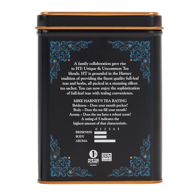 Harney & Sons Black Cask Bourbon Tea, 20 Sachets of Smoky Lapsang Black Tea with Light Caramel Flavors - Bloomnest