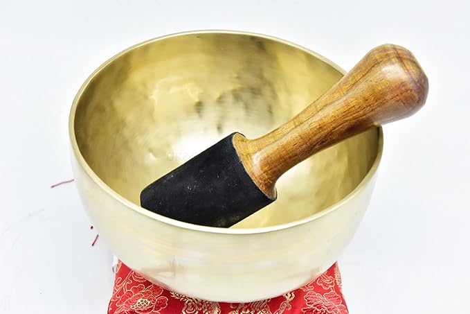 7.5" Tibetan Singing Bowl ~ Handmade ~ Superb Chakra Bowl for Meditation, Yoga,Healing, Mindfulness, Relaxation ~ Cushion & Mallet Included - Bloomnest