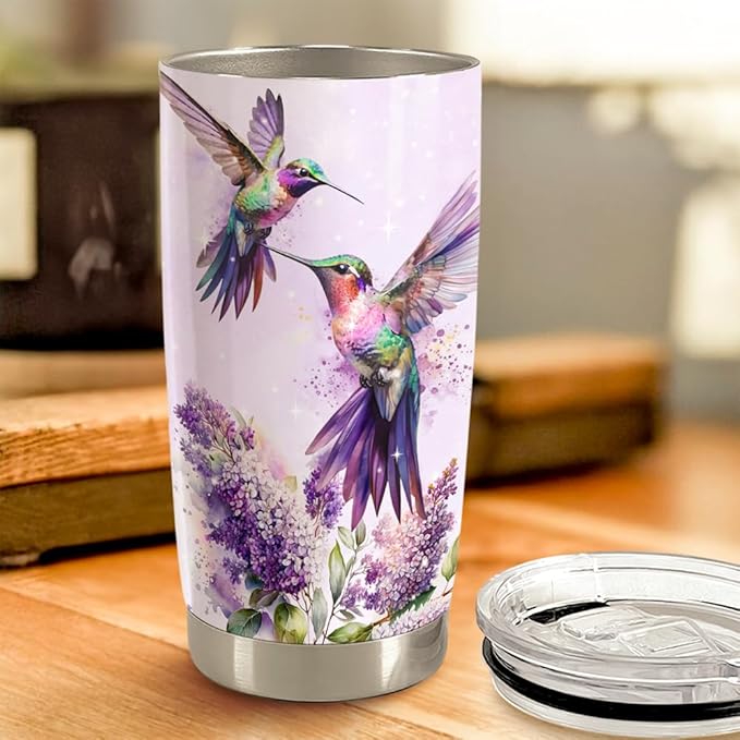 Hummingbird Tumbler 20oz Stainless Steel Insulated Travel Mug Cup for Women Girls Grandma Mom Hummingbird Gifts for Birthday Christmas Mothers Day - Bloomnest