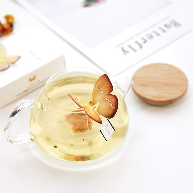 KKOKDAM Fancy Korean Tea Set Sampler – 3 Flavor Yellow Teas, Variety Pack with Butterfly Bags – Perfect and Elegant Korean Gift Box for Women- Perfect as Unique Tea Gifts or Gift Set for Women - Bloomnest