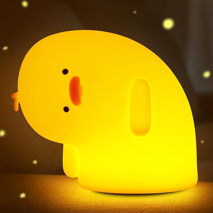 Attivolife Duck Night Light, Silica Gel Nursery Bedside Lamp with Dimmable Rechargeable Timer, Great Decor Piece for Bedrooms, Study, Creative Gift Idea Appeals to Mother Kids Friends Family - Bloomnest
