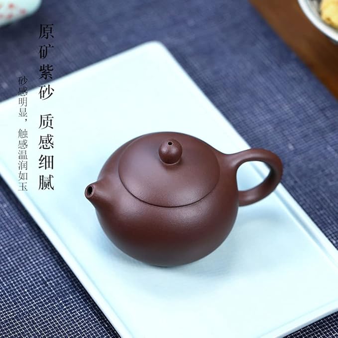 Xishi Teapot 7oz Chinese Zisha Clay Pot Ceramics Purple Sand Mud Kungfu Tea Set (purple 9 hole filter) - Bloomnest