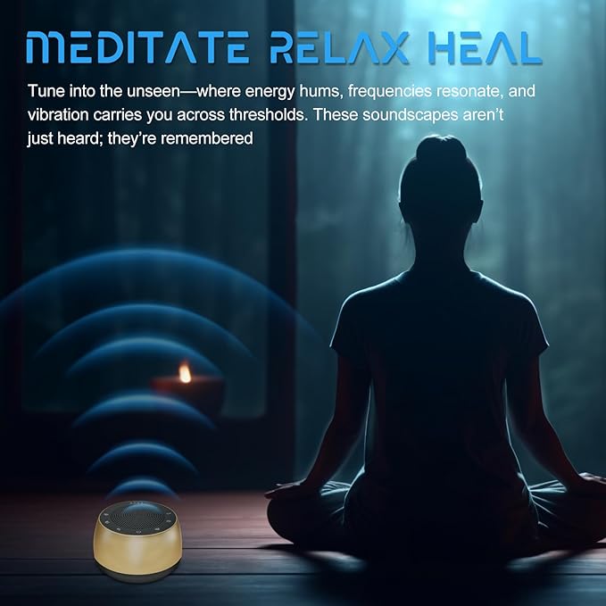 Meditation Sound Machine,Portable Electronic Singing Bowl Rifes Machine Frequency Healing,256HZ-432HZ-528HZ 9 Tones Singing Bowl Frequency Generator for Healing with 4 Level Timer and Luminous Button - Bloomnest
