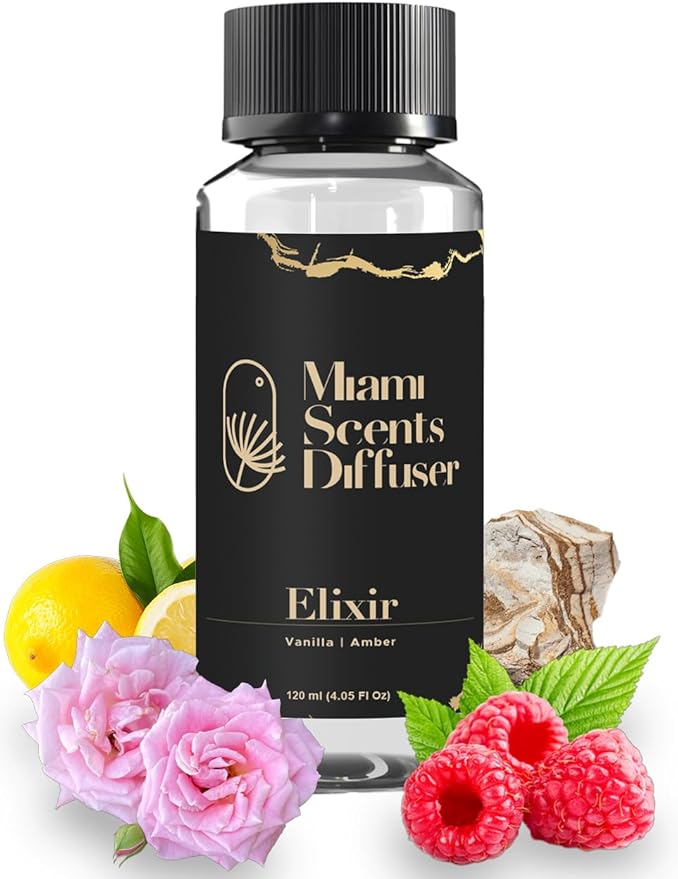 Elixir Scent Inspired by Wynn Las Vegas Hotel 4 Fl Oz - 120 ml - Essential Oils Aroma for Home Office Business Diffuser - Luxury Fragance Refill - Aromatherapy Natural Fresh Blend of Vanilla and Amber - Bloomnest