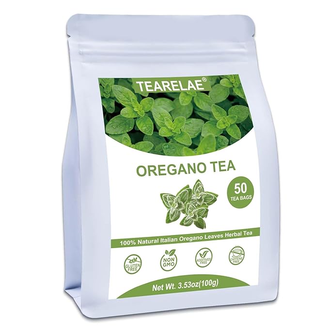 TEARELAE - Oregano Tea Bags - 50 Count - Premium Natural Oregano Leaves - Aid in Digestion, Rich in Antioxidants - Non-GMO - Caffeine-Free - Bloomnest