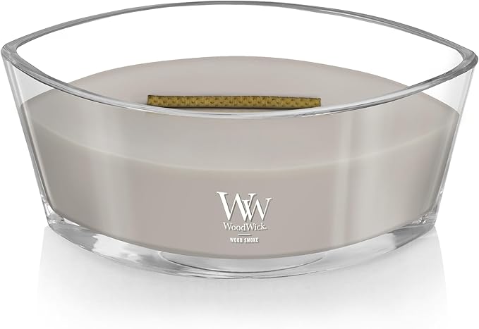 WoodWick Wood Smoke Holiday Candle Gifts for Women and Men, 16 oz Ellipse Candle with Crackling Wick - Bloomnest