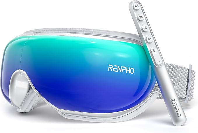 RENPHO Eyeris 1 Eye Massager with Remote, Birthday Valentines Day Gifts for Women Men, Sleep Mask with Heat Compression, Headache Massager for Strain Migraine Relief Stye Eye RENPHO