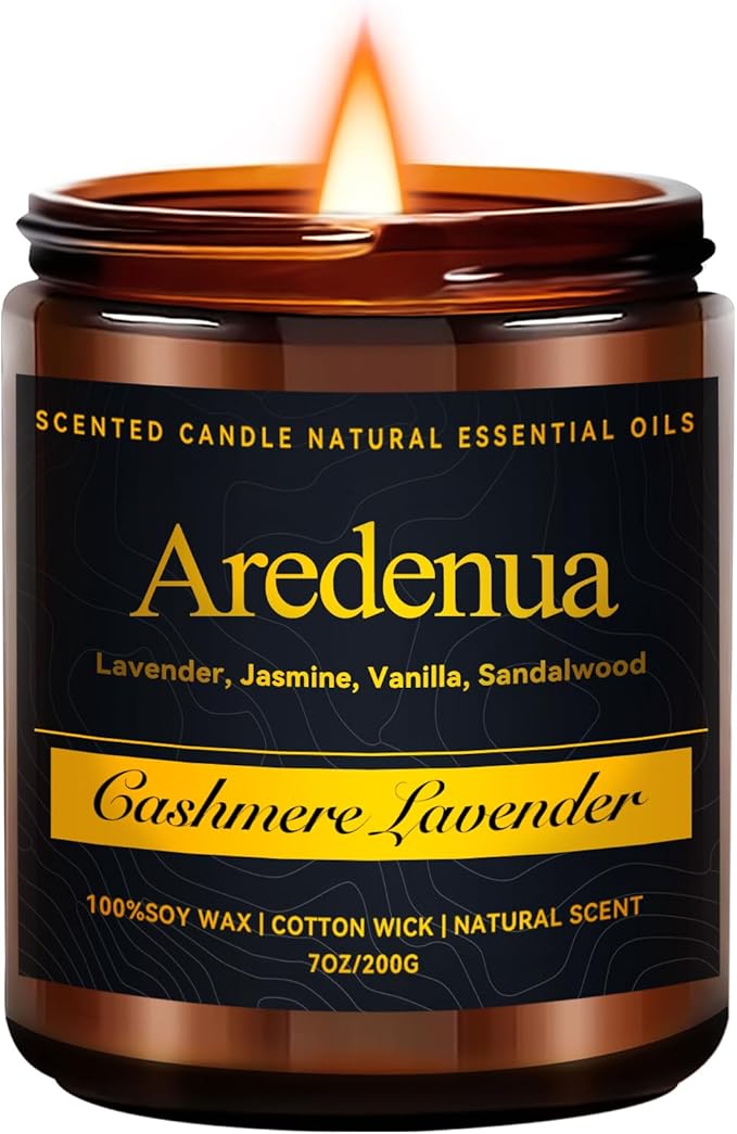 Cashmere Lavender Candle - 7oz Soy Candle for Home Scented, Scented Candles for Home, 50 Hours of Burn Time -Relaxing Floral Aromatherapy Gift for Bedroom - Bloomnest