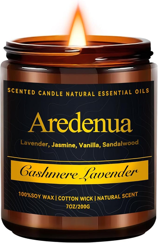 Cashmere Lavender Candle - 7oz Soy Candle for Home Scented, Scented Candles for Home, 50 Hours of Burn Time -Relaxing Floral Aromatherapy Gift for Bedroom - Bloomnest