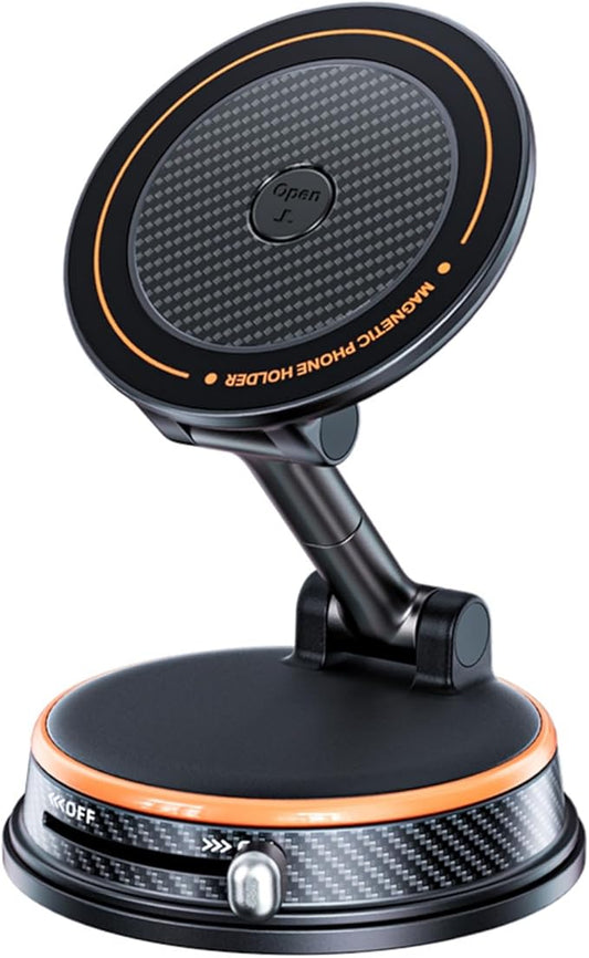 MagSafe Car Mount with Aroma Diffuser, 2-in-1 Magnetic Phone Holder for Car Dashboard, Strong Suction, 360° View, Compatible with iPhone 17/16/15/14/13/12 & All Phones (Orange) - Bloomnest
