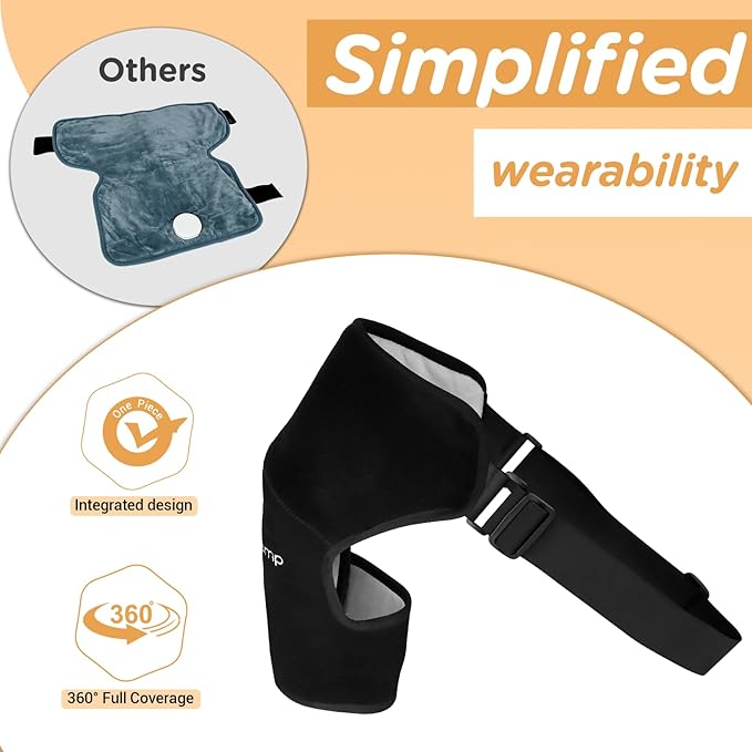 Comfytemp Shoulder Heating Pad for Rotator Cuff Pain Relief, Heated Shoulder Wrap for Frozen Shoulder Heated Brace, Birthday Gifts for Mom Women, 3 Heat Settings, 2H Auto-Off (S/M) - Bloomnest