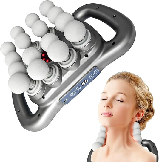 chinensis 16 Head Massage Gun Deep Tissue, 9 Modes & 9 Speeds Muscle Massager with Quad Motor, 22800 RPM Percussion, Whisper Quiet, Type-C Rechargeable Handheld Back and Body Massager for Pain Relief - Bloomnest