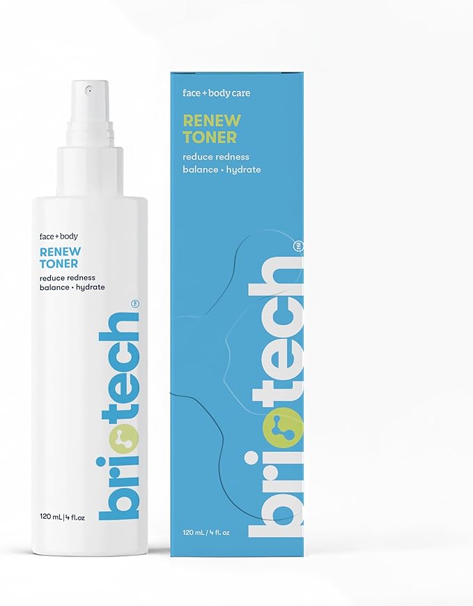 BRIOTECH Renew Toner, Hypochlorous Acid Spray, Minimize Appearance of Blemishes, Soothing Facial Mist for Sensitive Skin, Calm Redness & Bumps, Vegan, 4 fl oz - Bloomnest