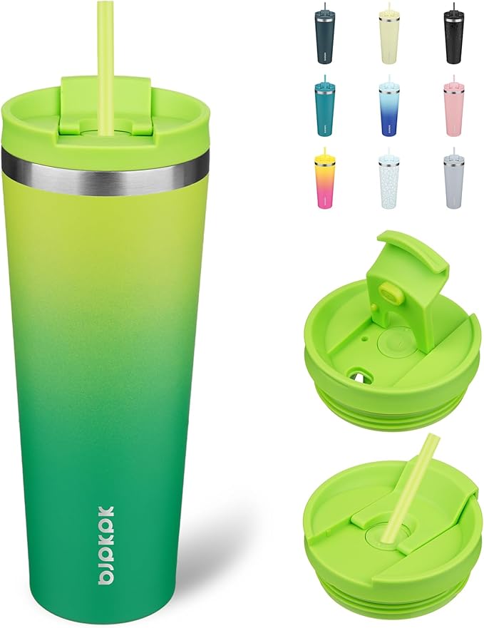 BJPKPK 26oz Tumbler With lid And Straw Stainless Steel Travel Coffee Mug Insulated Tumblers Cups,Bamboo Grove - Bloomnest