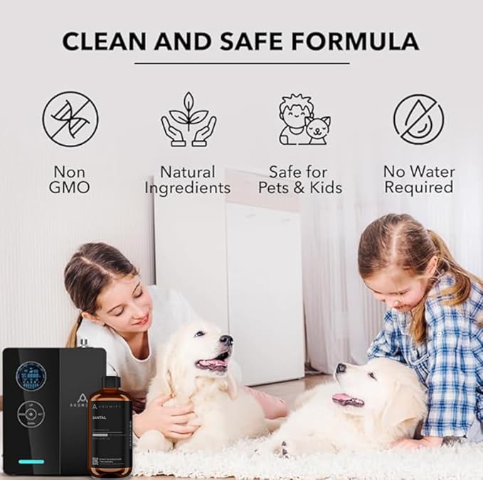 Santal Diffuser Oil, 6.7 FL Oz, 200 mL Diffuser Fragrance Oil for Home, Bathroom & Office, Aromatherapy Blend of Natural Essential Oil, Sandalwood & Musk Scent. - Bloomnest