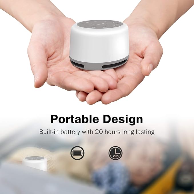 Sleep Sound Machine 24 Natural Soothing Sounds 7 Color Breathing Lights and Night Light with Timer Memory Feature Rechargeable Portable White Noise Machine for Baby Kids Adults - Bloomnest
