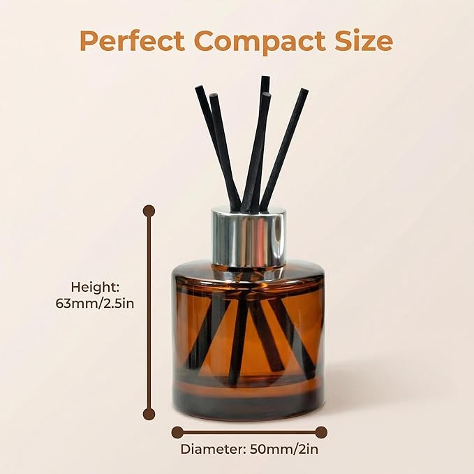 2 PCS 50ml/1.7oz Empty Aromatherapy Diffuser Bottles Amber Essential Oils Containers DIY Fragrance Accessories Diffuser Craft Projects for Wedding Party Home Fragrance Bathroom Decoration Bloomnest