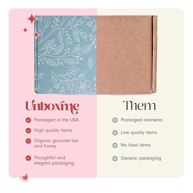 Unboxme Lavender Spa Gift Basket for Women - USA Made Self Care Package with Aromatherapy Candle, Bath Bomb, Tea & Mug - Relaxation Gifts for Birthday, Get Well, Sympathy, Thank You